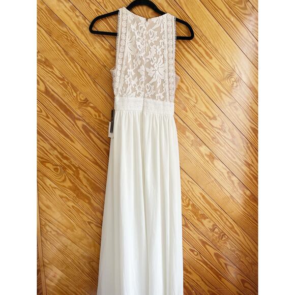 Lulus Forever and Always White Lace Maxi Dress Wedding Size X Small - Picture 6 of 8